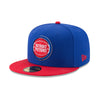 New Era Detroit Pistons Fitted 59FIFTY Hat in Blue and Red - Left View