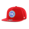 Pistons '47 Brand Remix Captain Snapback Hat in Red - Left View