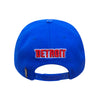 Pro Standard Pistons Primary Logo Camo Snapback Hat in Blue - Back View 