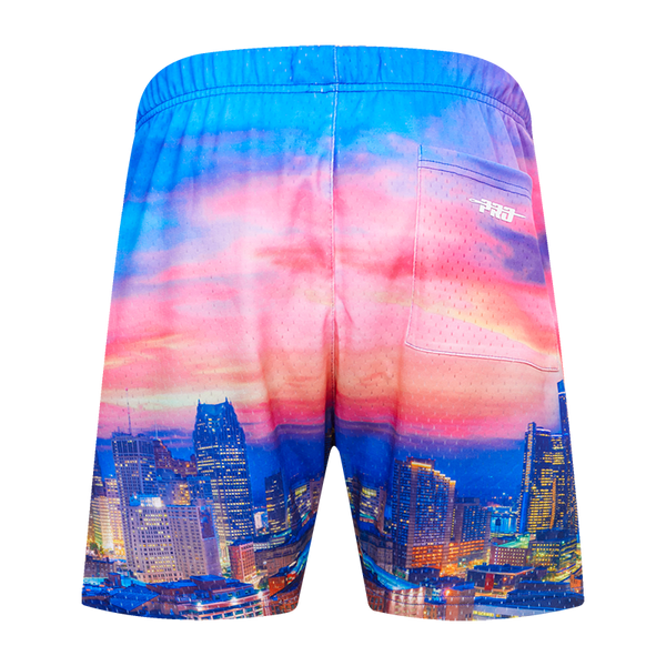 Pistons Pro Standard City Scape Shorts in Multi - Back View
