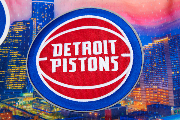 Pistons Pro Standard City Scape Shorts in Multi - Front Right Bottom Graphic Zoom