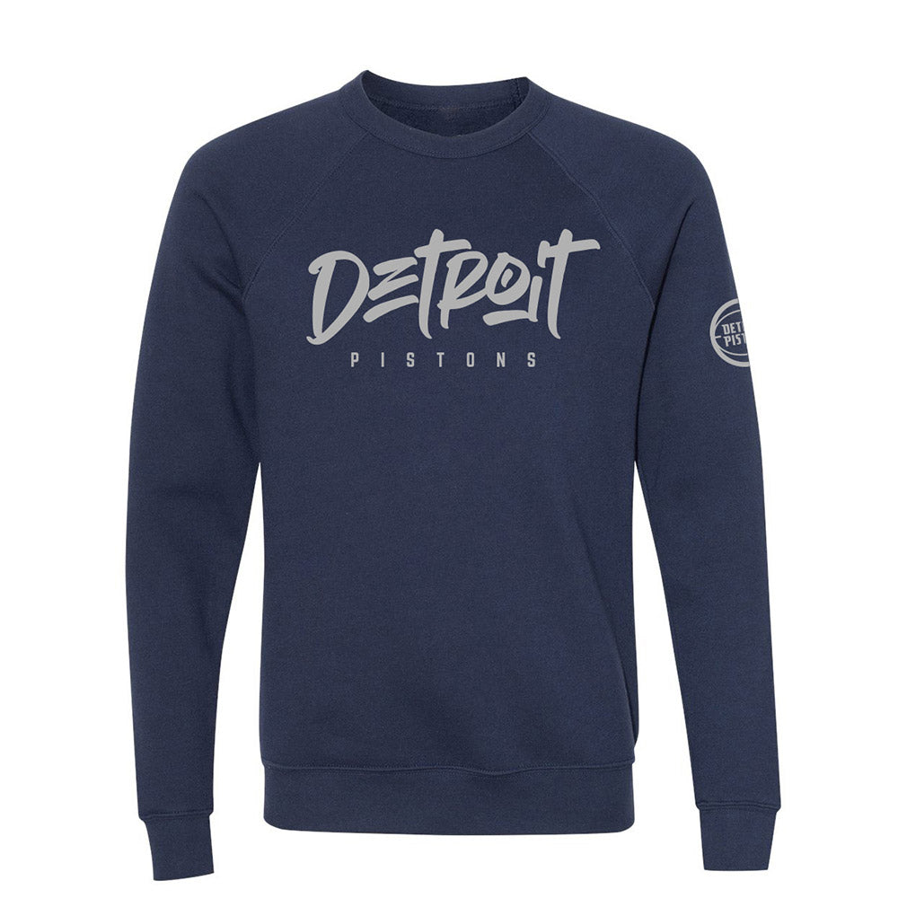 Unisex Detroit Pistons Script Crewneck Sweatshirt