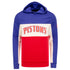 Junk Food Pistons Colorblock Hooded Sweatshirt in Blue, White, and Red - Front View