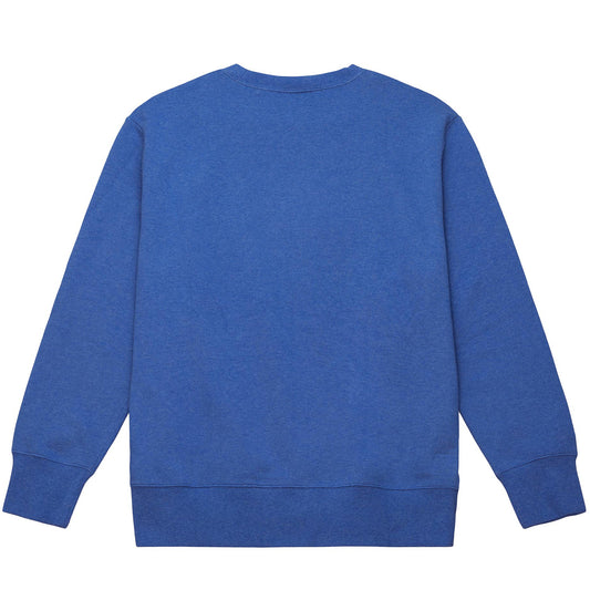 Mitchell & Ness Pistons Playoff Crewneck Sweatshirt in Blue - Back View