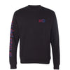 ‘We Hustle Like Her’ Unisex Crewneck Sweatshirt in Black - Front View