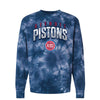Pistons Tie-Dye Crewneck Sweatshirt in Blue - Front View