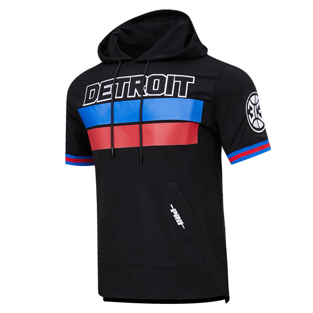 Pro Standard Pistons Statement Edition Short Sleeve Hooded Sweatshirt in Black - Front View