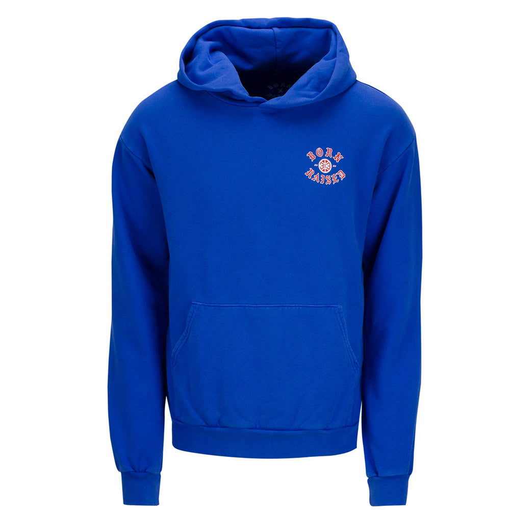 Born X Raised + Pistons 313 Rocker Blue Hooded Sweatshirt - Front View