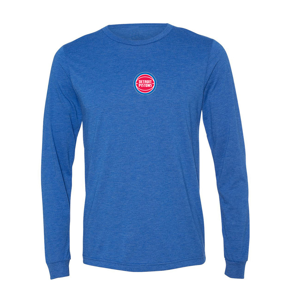 Unisex Pistons Primary Logo Long-Sleeve Triblend T-Shirt