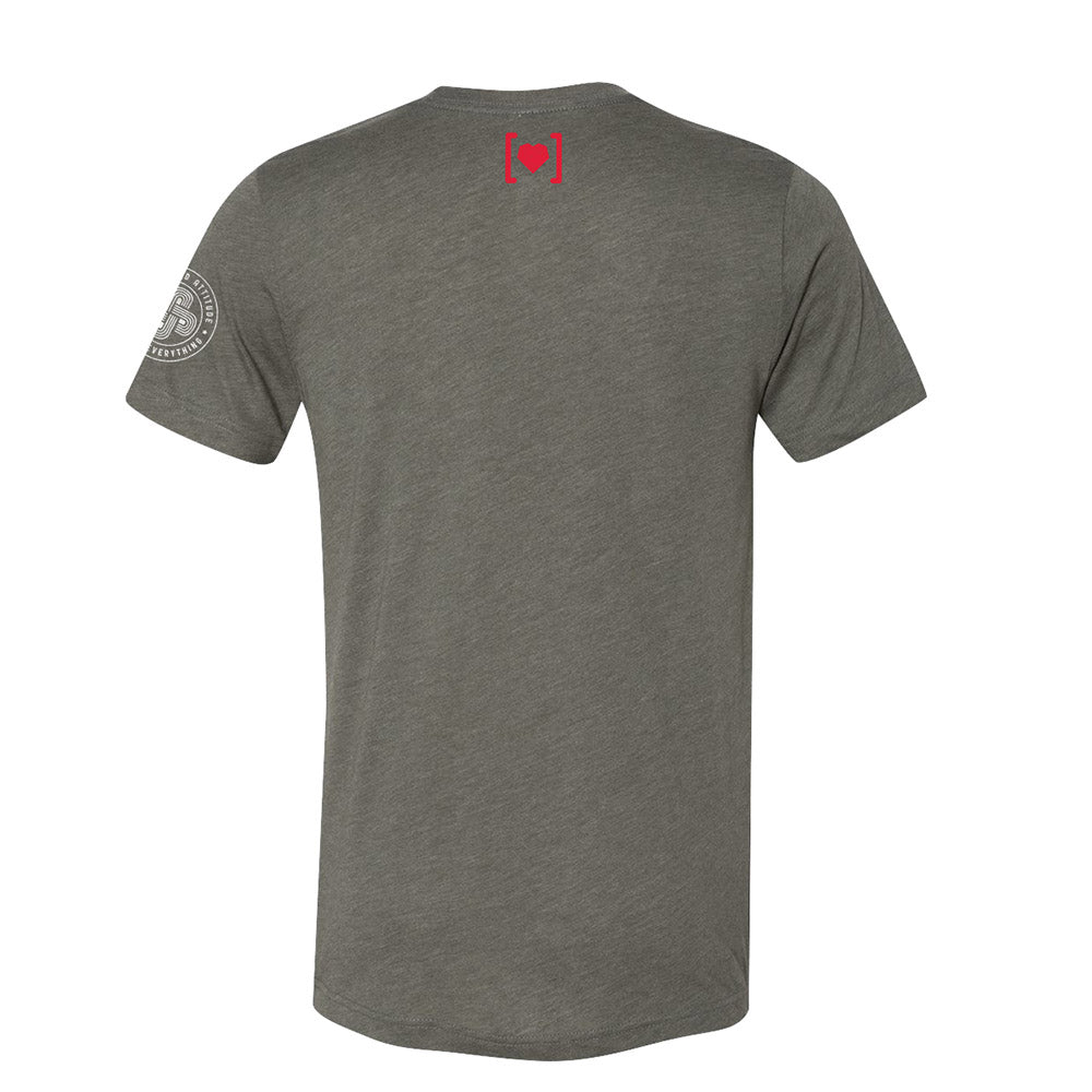Pistons Military Hoops for Troops T-Shirt in Gray - Back View