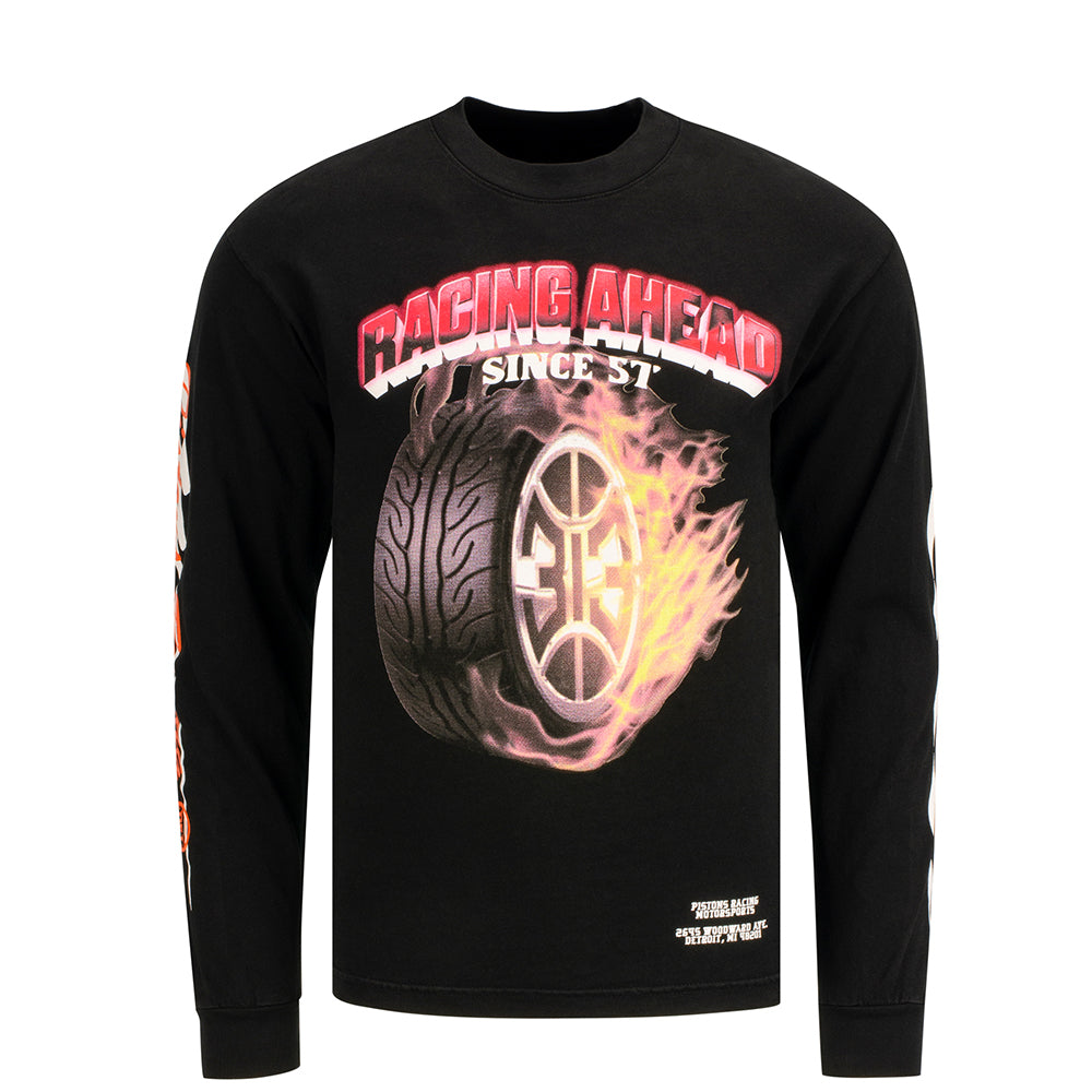 DETail Threads Pistons Garage Racing Ahead Long Sleeve T-Shirt
