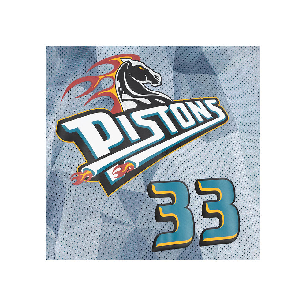 Mitchell & Ness Pistons Grant Hill Name & Number Reversible Mesh Tank Top in Blue - Front View