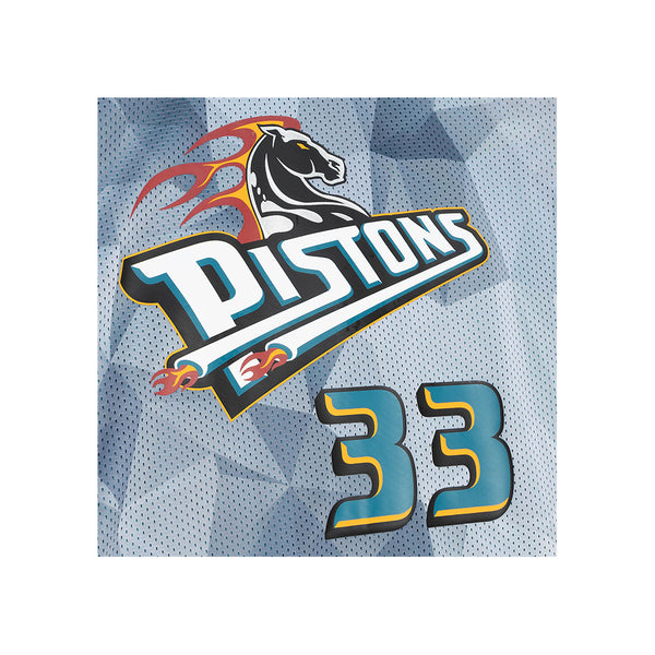 Mitchell & Ness Pistons Grant Hill Name & Number Reversible Mesh Tank Top in Blue - Front View