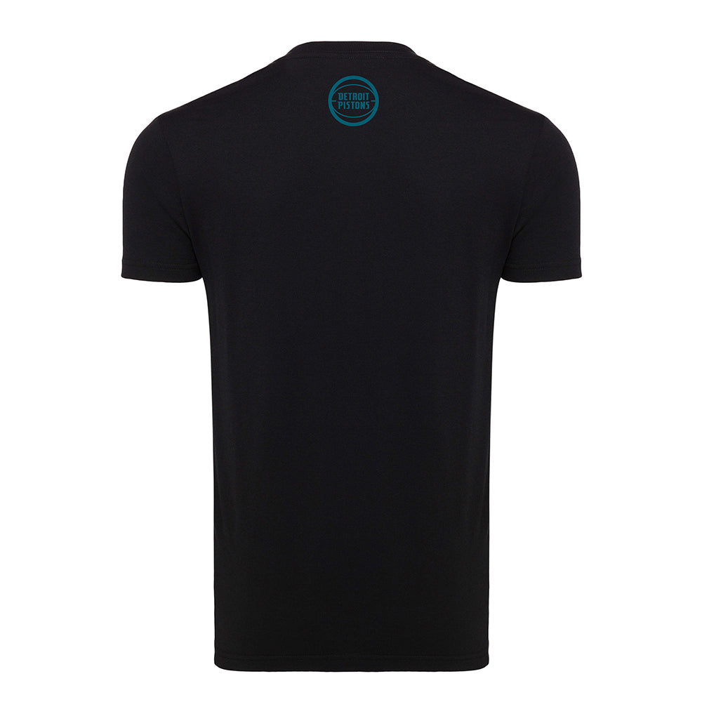 Sportiqe Pistons 313 Retro Flame T-Shirt in Black - Back View