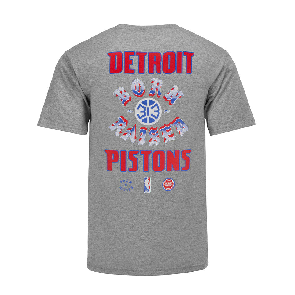 Born X Raised + Pistons Chrome Grey Rocker T-Shirt