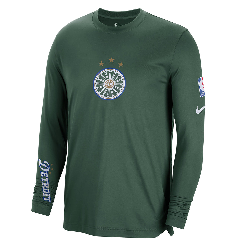 Detroit Pistons Nike City Edition 2022-23 Pregame Long Sleeve 313 T-Shirt