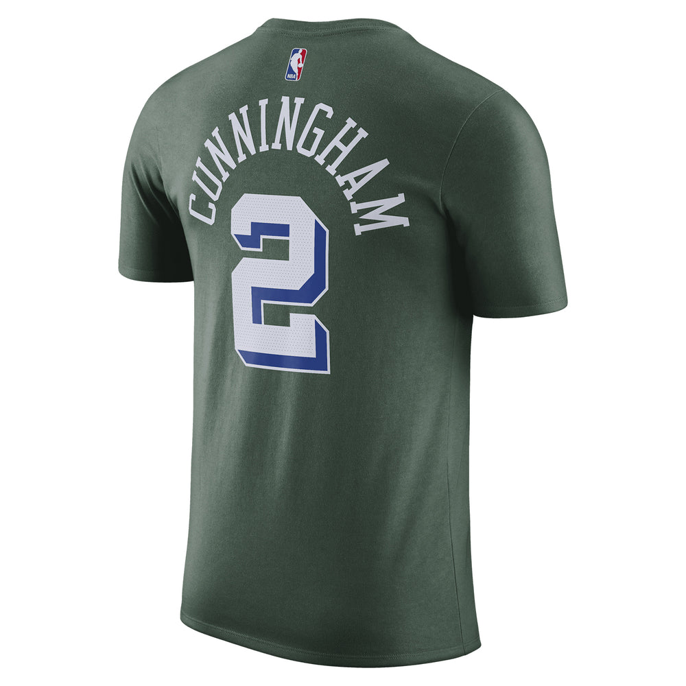 Nike Pistons City Edition Cade Cunningham Name & Number T-Shirt in Green - Back View