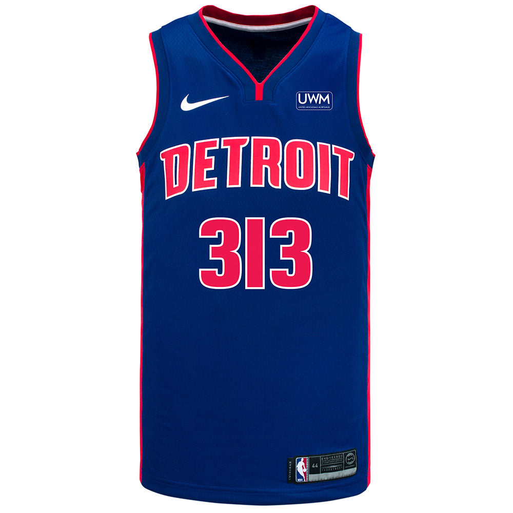 Nike Icon "MOTOR CITY" Swingman Jersey in Navy - Front View