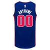 Detroit Pistons Personalized Nike Icon Swingman Jersey in Blue - Back View