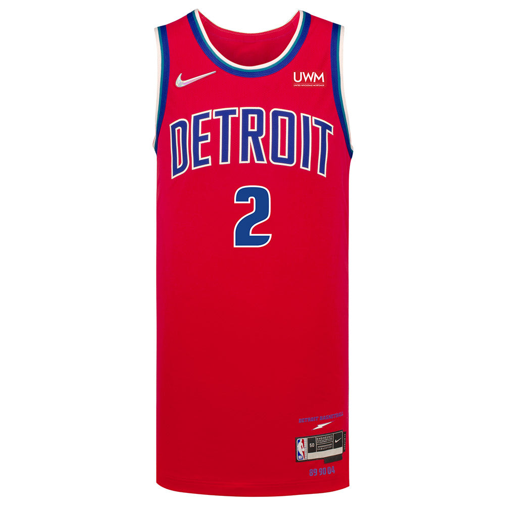 Cade Cunningham Nike Remix Swingman Jersey in Red - Front View