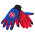 Detroit Pistons Utility Gloves in Black and Red - Front and Back View