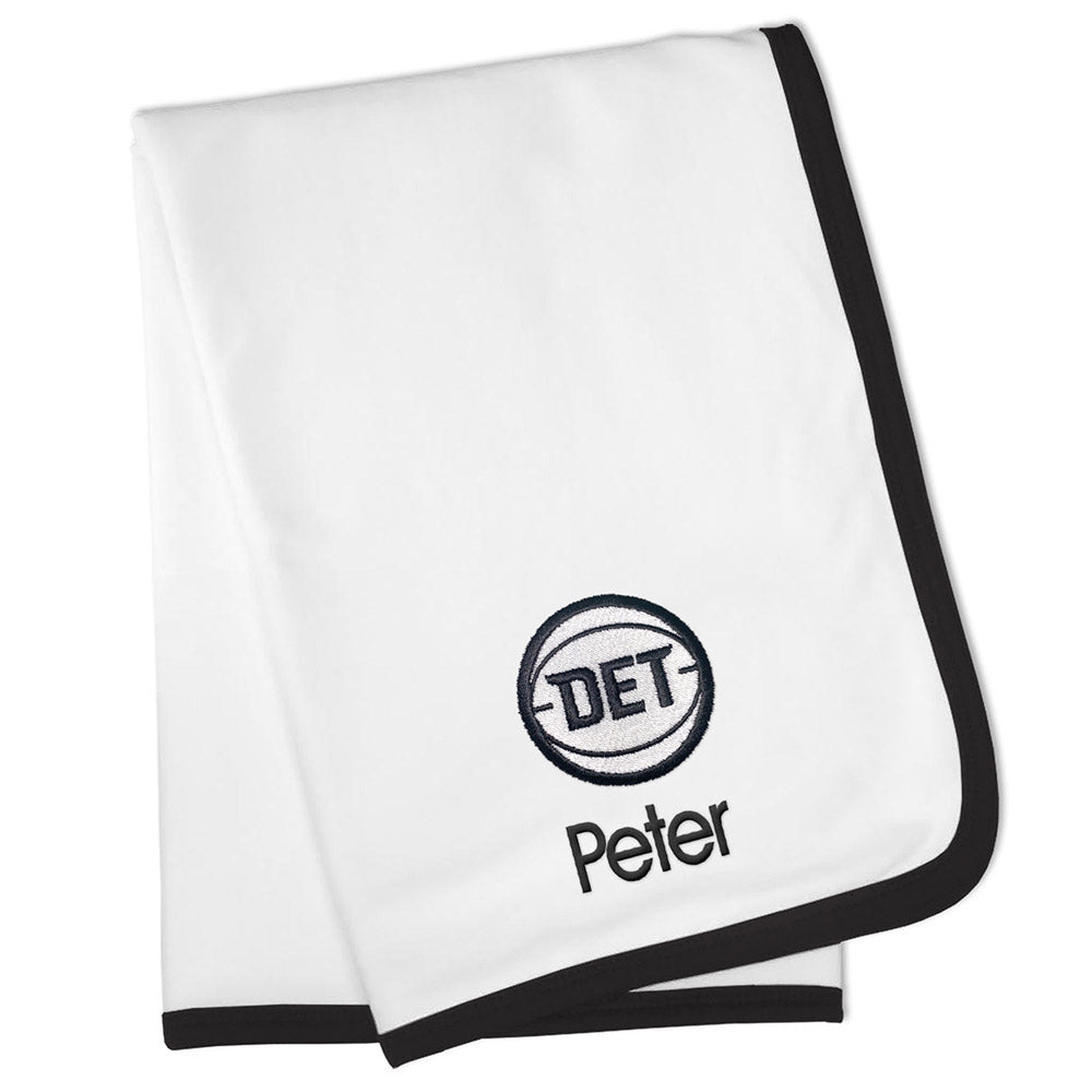 Detroit Pistons Personalized DET White Blanket