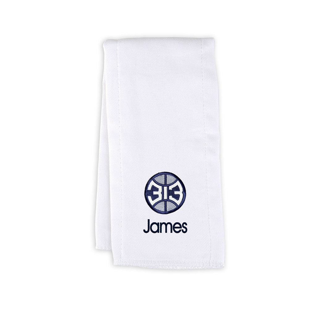 Detroit Pistons 313 Personalized White Burp Towel