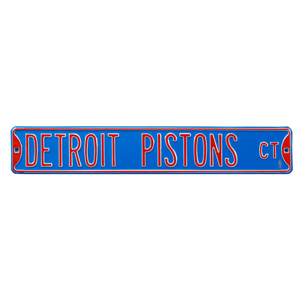 Detroit Pistons Steel Detroit Pistons Ct Street Sign in Blue and Red - Front View