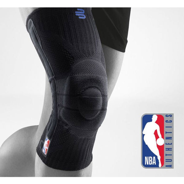 Sports Knee Support NBA in Black - Front View