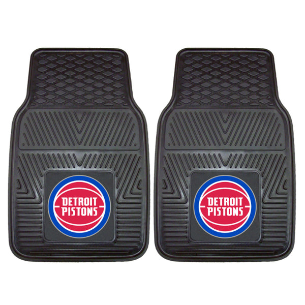 Pistons 2 Pack Vinyl Car Mat Set in Black - Front View