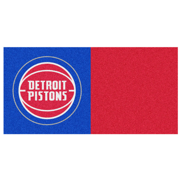 Pistons Team Carpet Tiles in Red and Blue - Front View