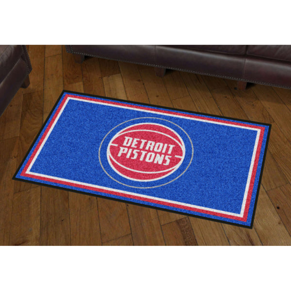 Pistons 3x5 Rug in Blue - Front View