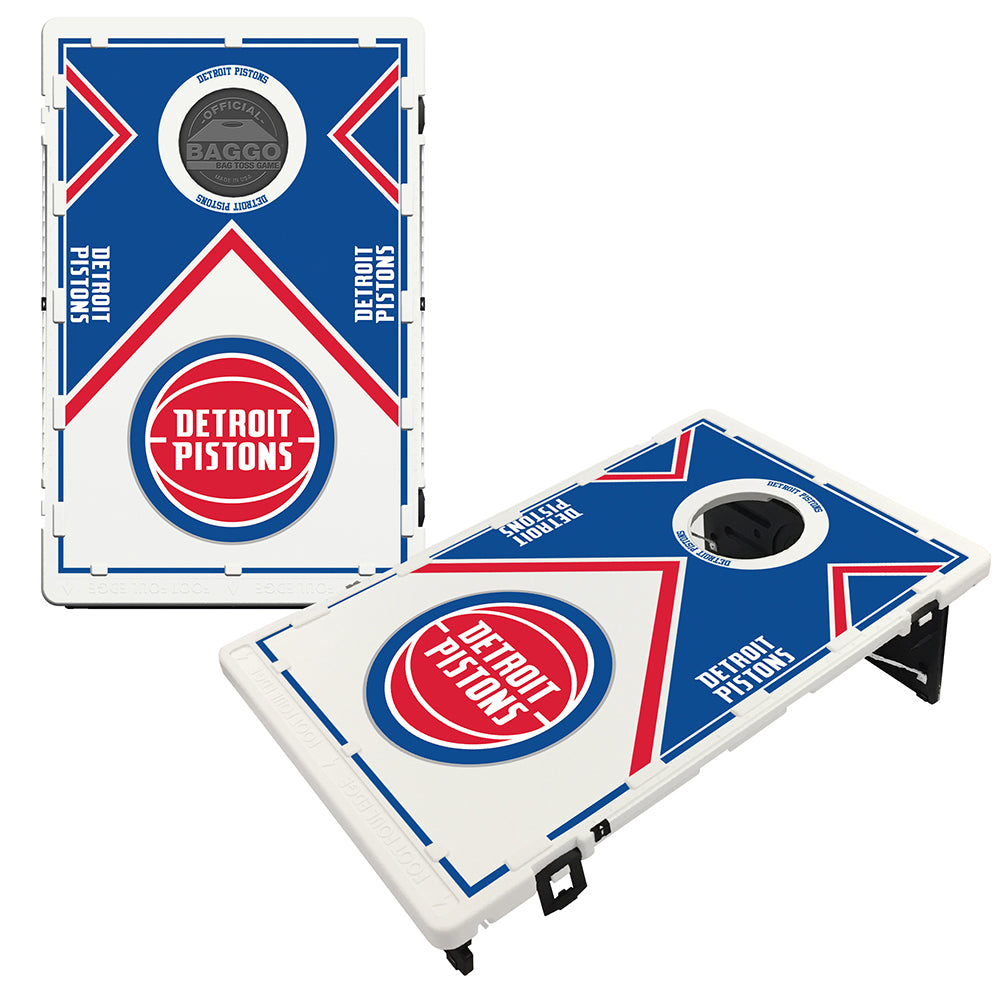 Detroit Pistons Baggo Bean Bag Toss Cornhole Game Vintage Design