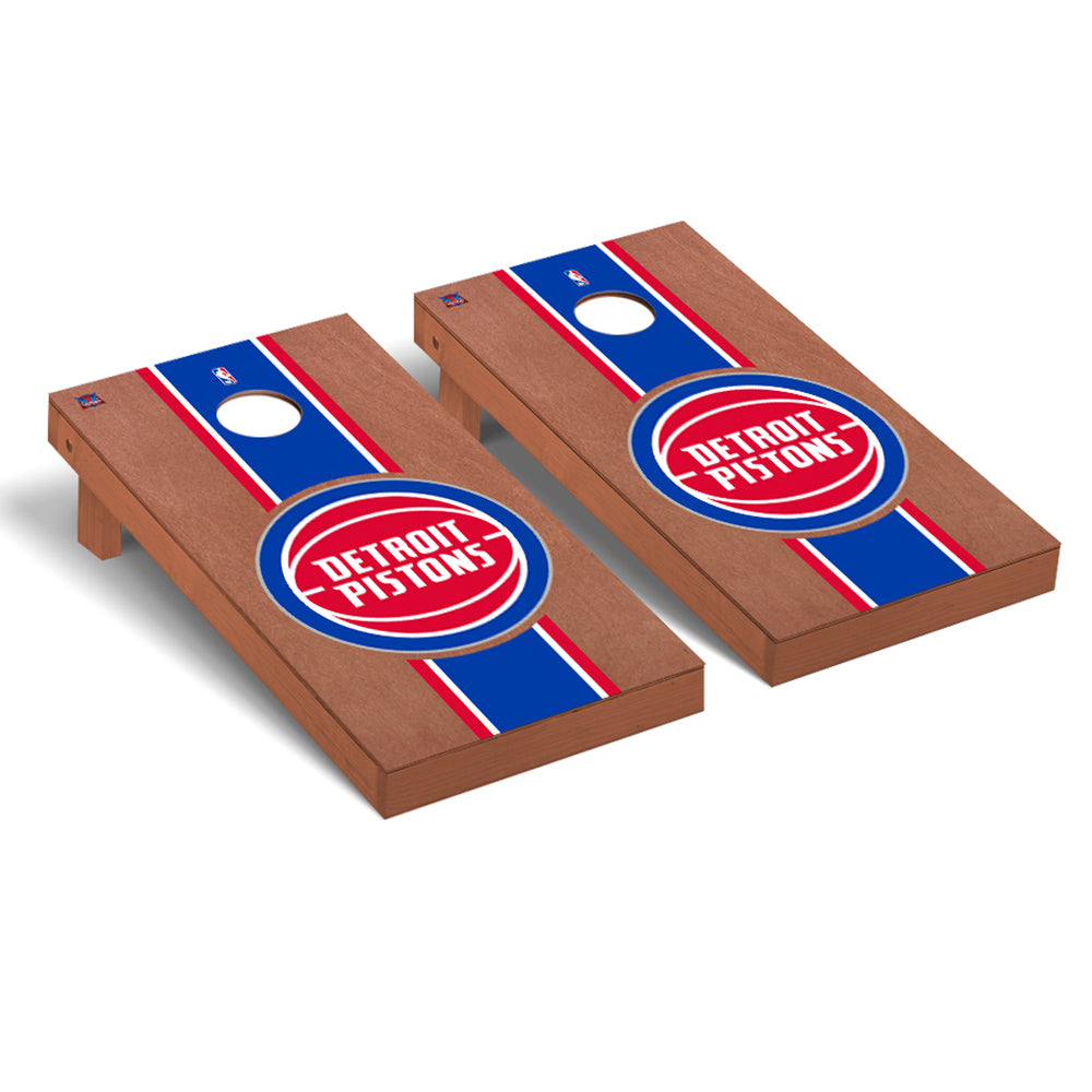 Detroit Pistons Regulation Cornhole Game Set Rosewood Stained Stripe Version