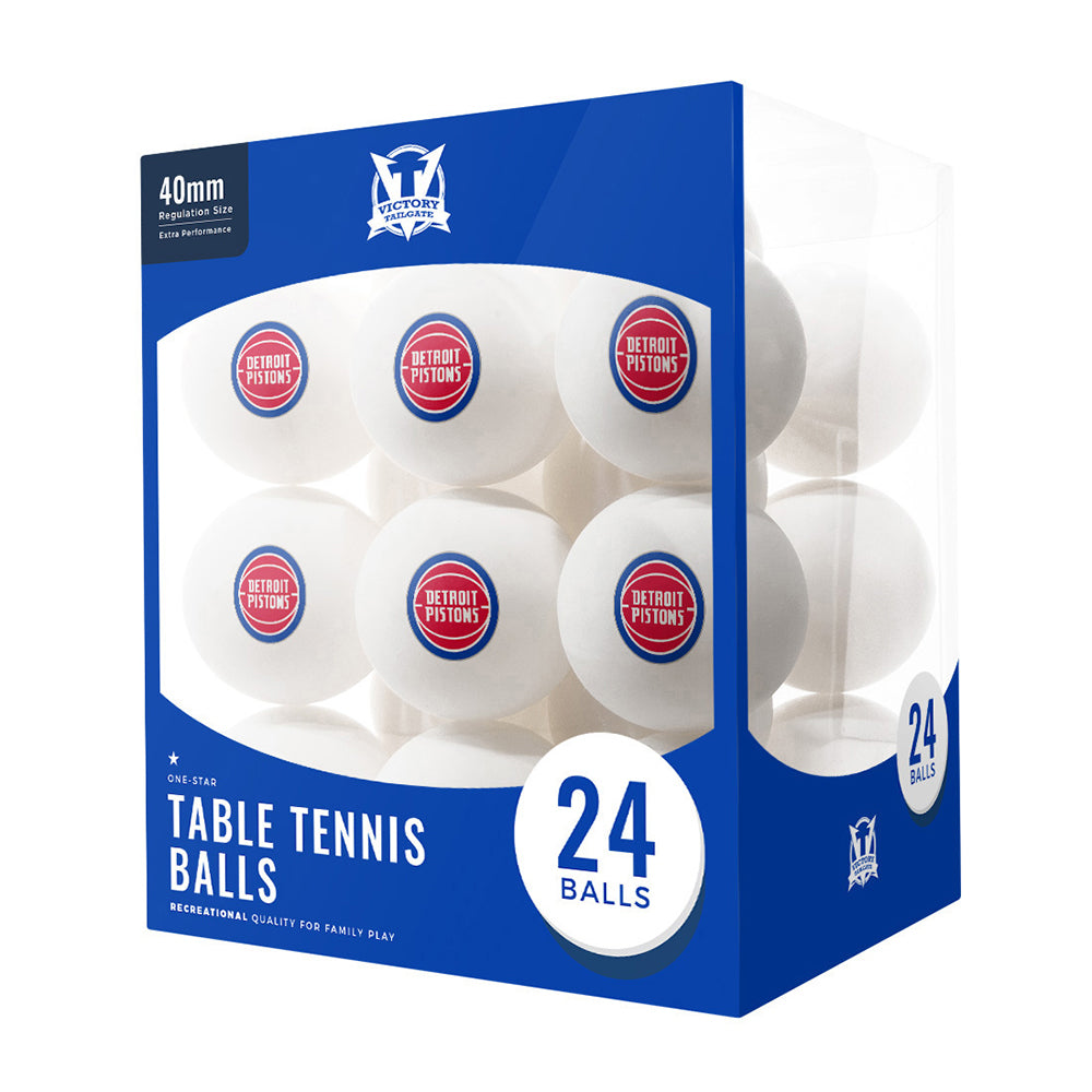 Detroit Pistons 24 Count Table Tennis Balls Logo Design