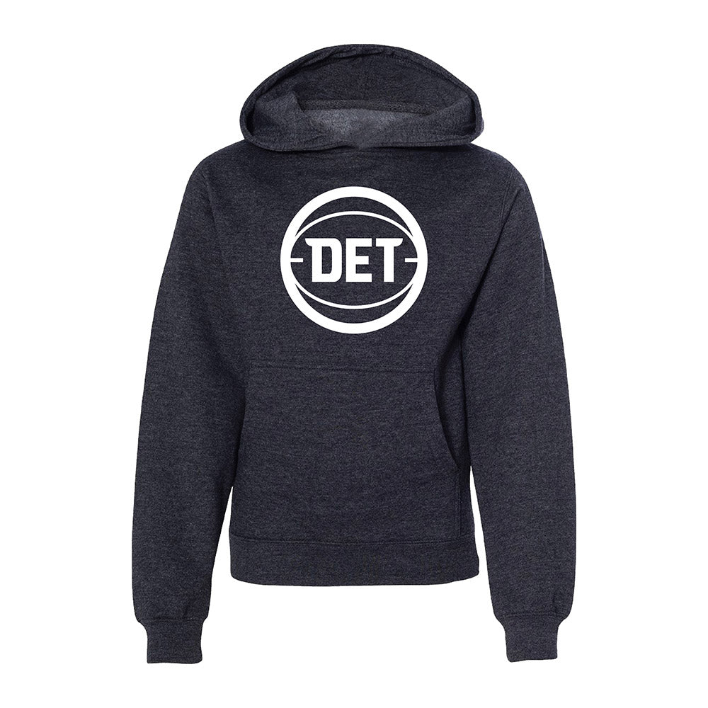 Youth Pistons DET Logo Pullover Hooded Sweatshirt
