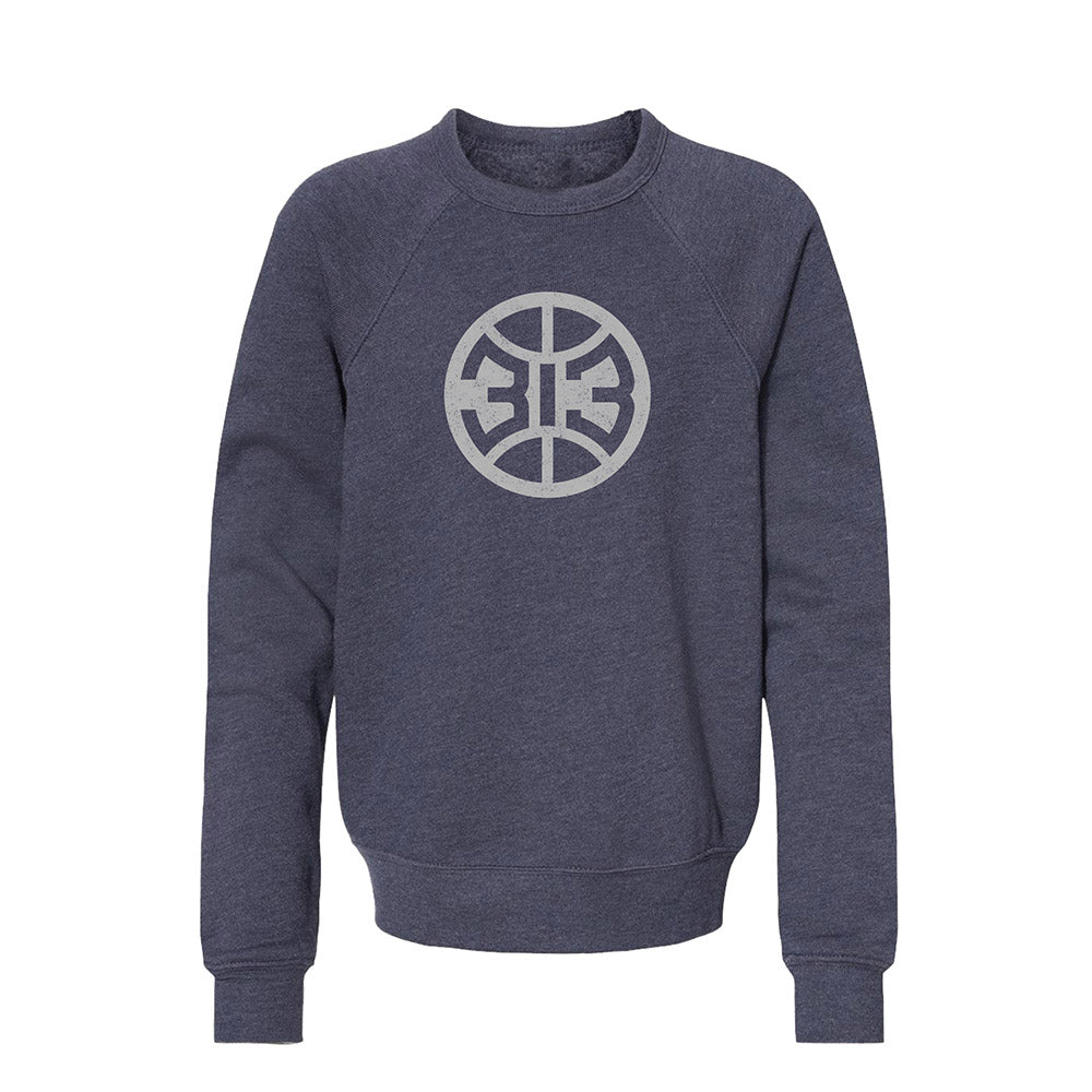 Youth Detroit Pistons 313 Logo Crewneck Sweatshirt