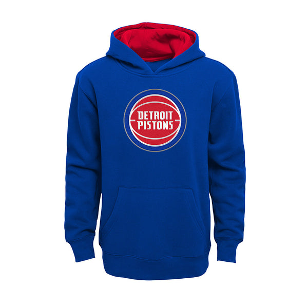 Juvenile Outerstuff Pistons Prime Hooded Sweatshirt in Blue - Front View
