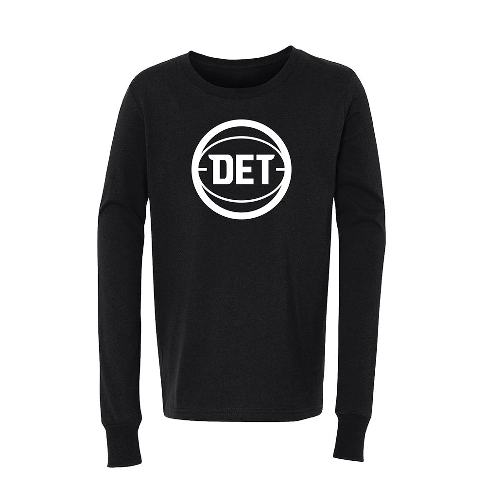 Youth Pistons DET Logo Long-Sleeve T-Shirt