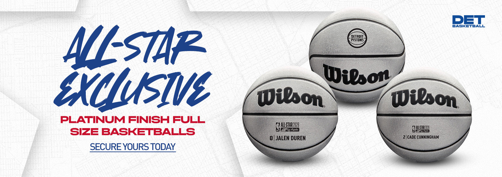 Three Wilson basketballs with 'All-Star Exclusive' text on a white background