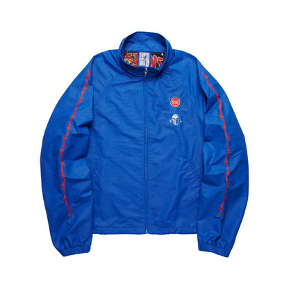 Warren Lotas x Detroit Pistons Barbed Wire Full Zip Jacket in Blue - Front View