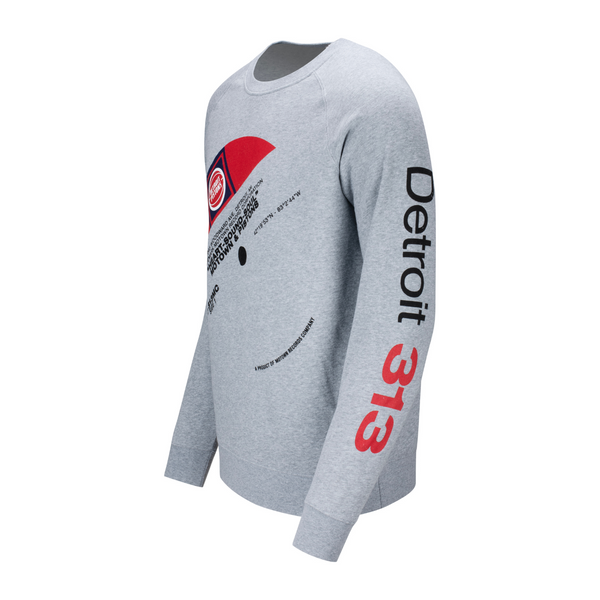 Pistons x Motown Vinyl Record Gray Crewneck Sweatshirt 