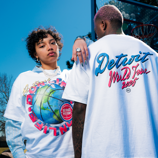 Models Wearing Detroit Pistons Big Sean Detroit World Tour T-Shirt 