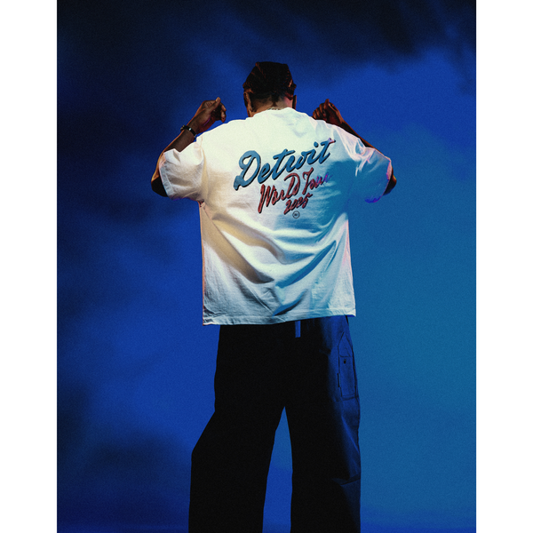 Model Wearing Detroit Pistons Big Sean Detroit World Tour T-Shirt - Back Side