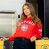 Ladies Detroit Pistons WEAR By Erin Andrews Team Spirit Pullover Hooded Sweatshirt in Red - Front View
