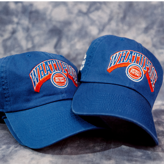 Detroit Pistons 47 Brand Whatupdoe Cleanup Hat in Blue - Front View