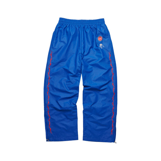 Warren Lotas x Detroit Pistons Barbed Wire Pants in Blue - Front View