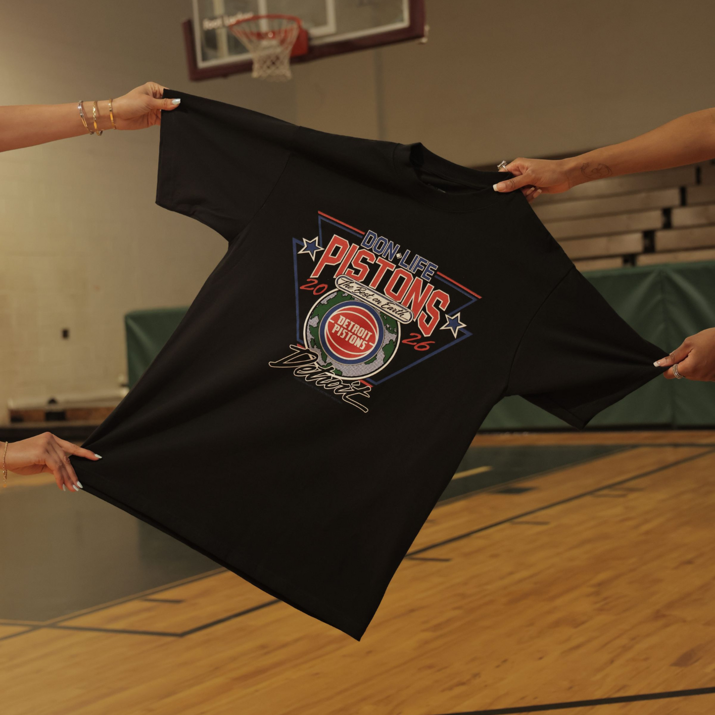 Youth Pistons x DON LIFE 313 Day Tee By 'Big Sean' in Black 