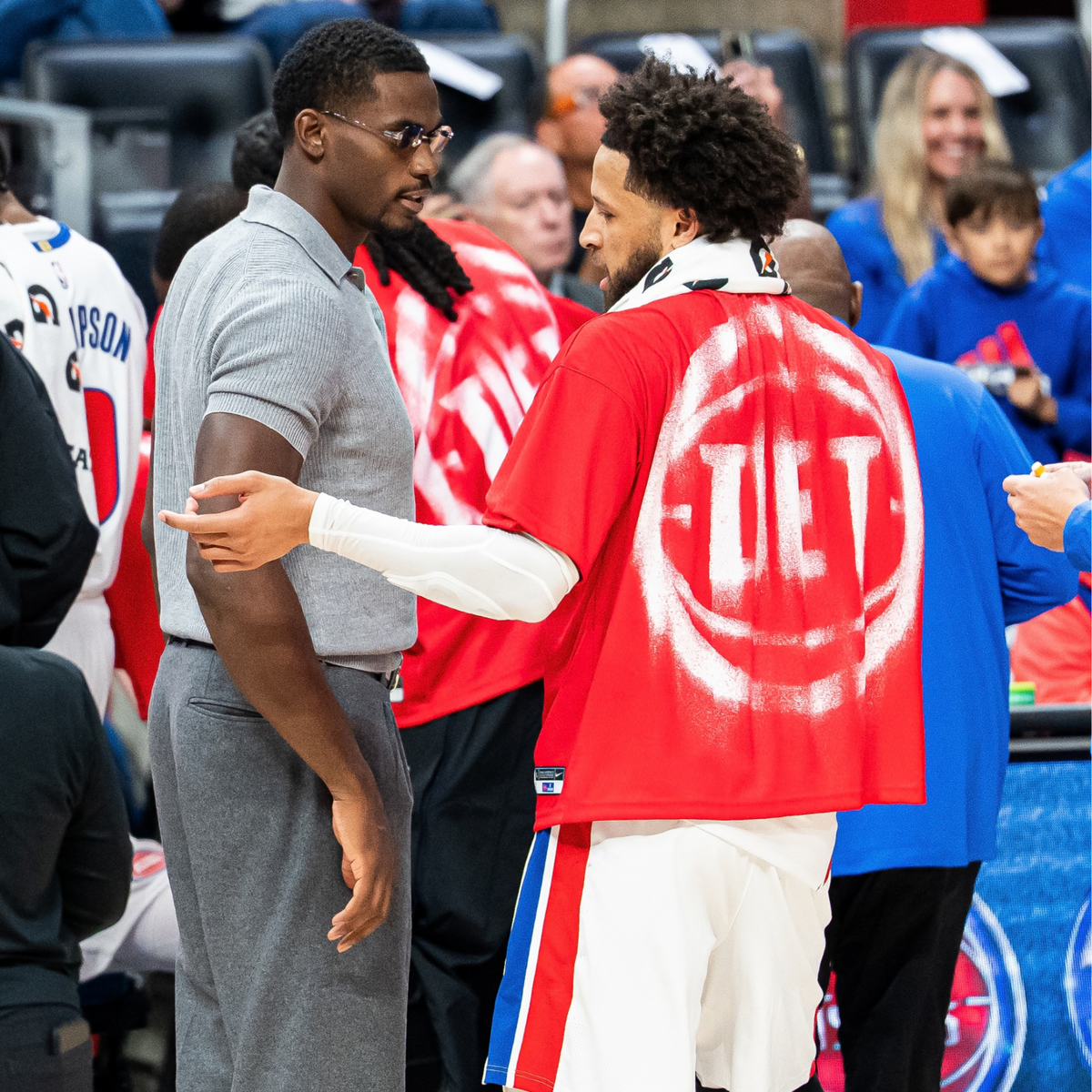 Detroit Pistons Nike 2026 Standard Issue Game Top in Red - Back View