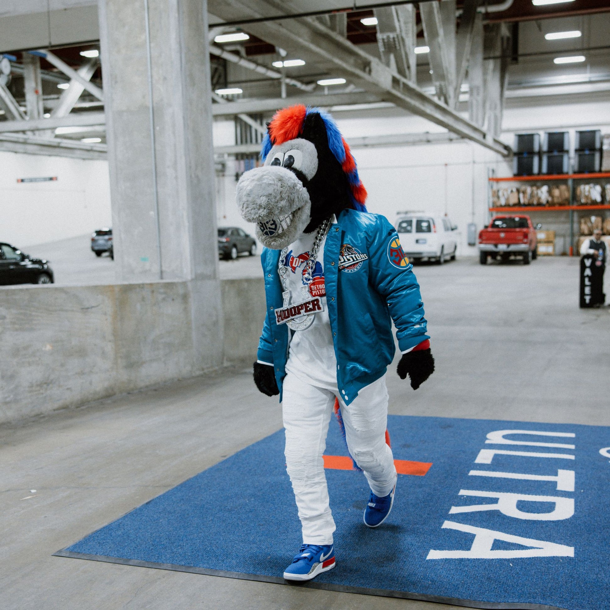 Pistons X Ty Mopkins Teal Satin Starter Jacket